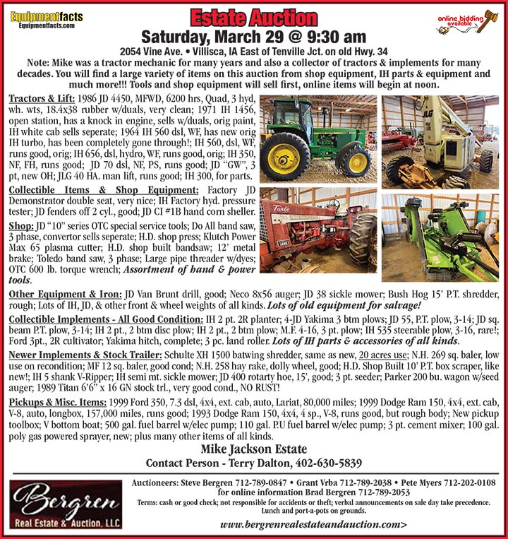 Bergren Real Estate & Auction, LLC 03/29