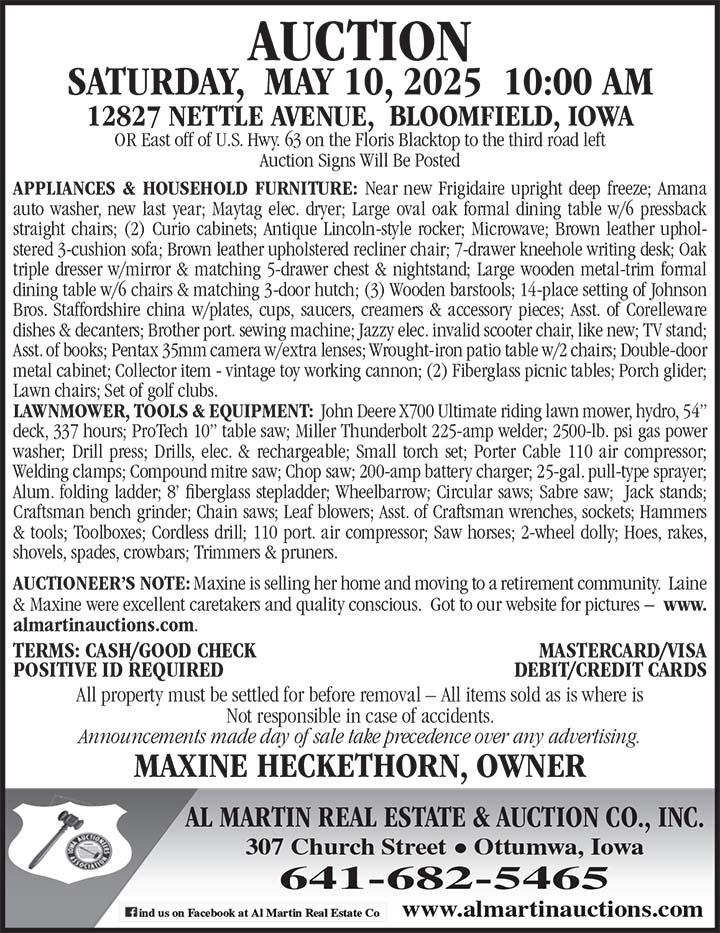 Al Martin Real Estate & Auction Co, Inc 05/10