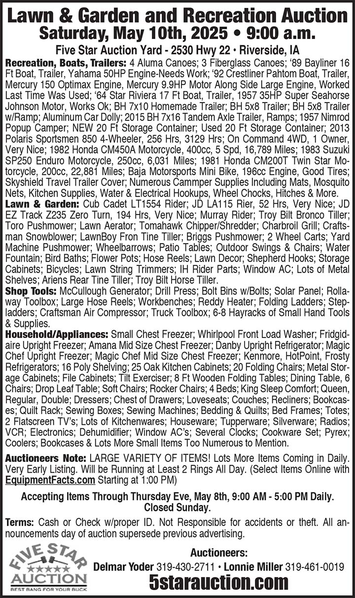 Five Star Auction 05/10